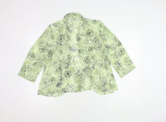 Eastex Women's Green Floral Tunic Blouse Size 10