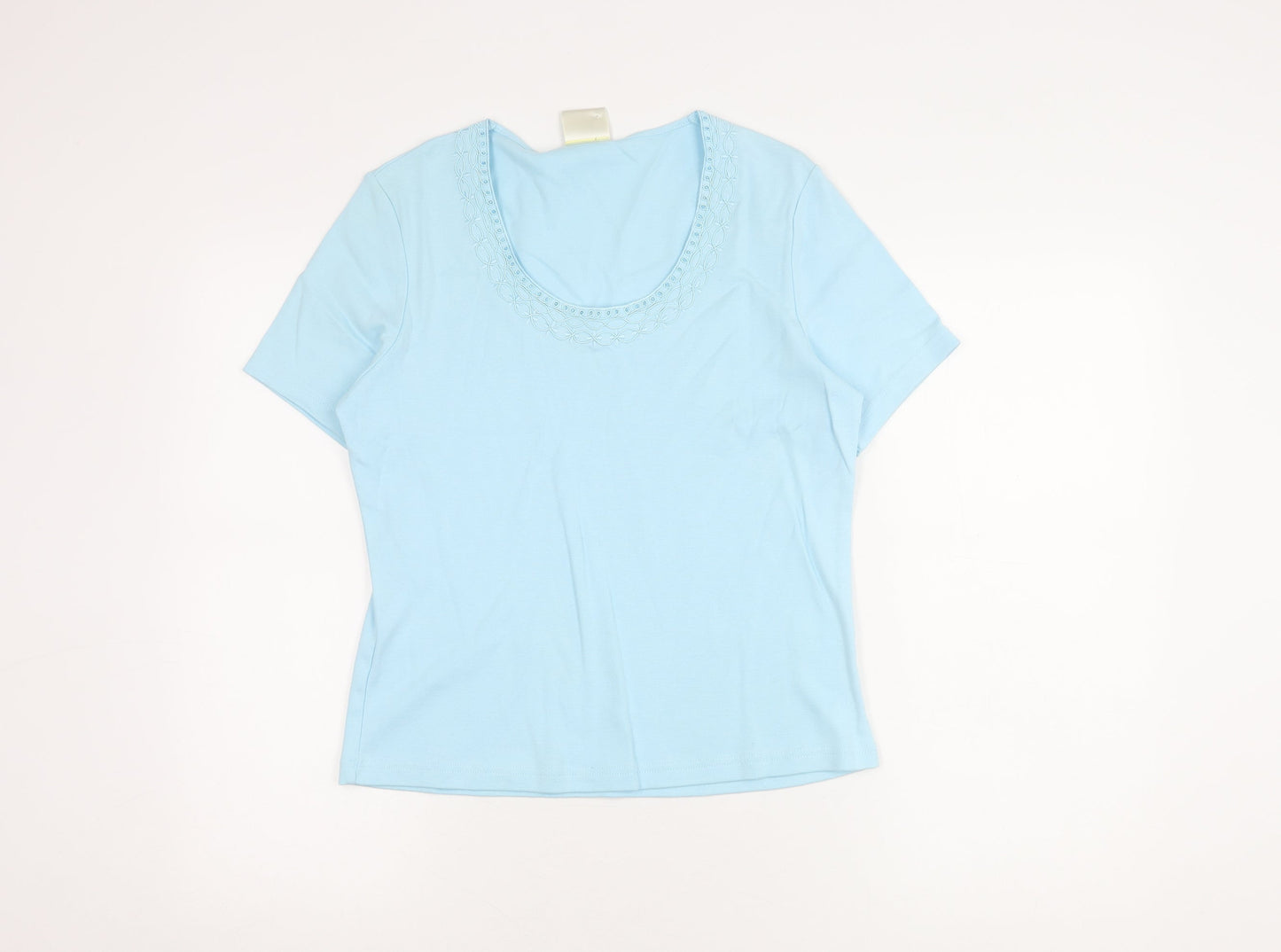Eastex Women's Blue Cotton T-Shirt - Size 10, Embroidered