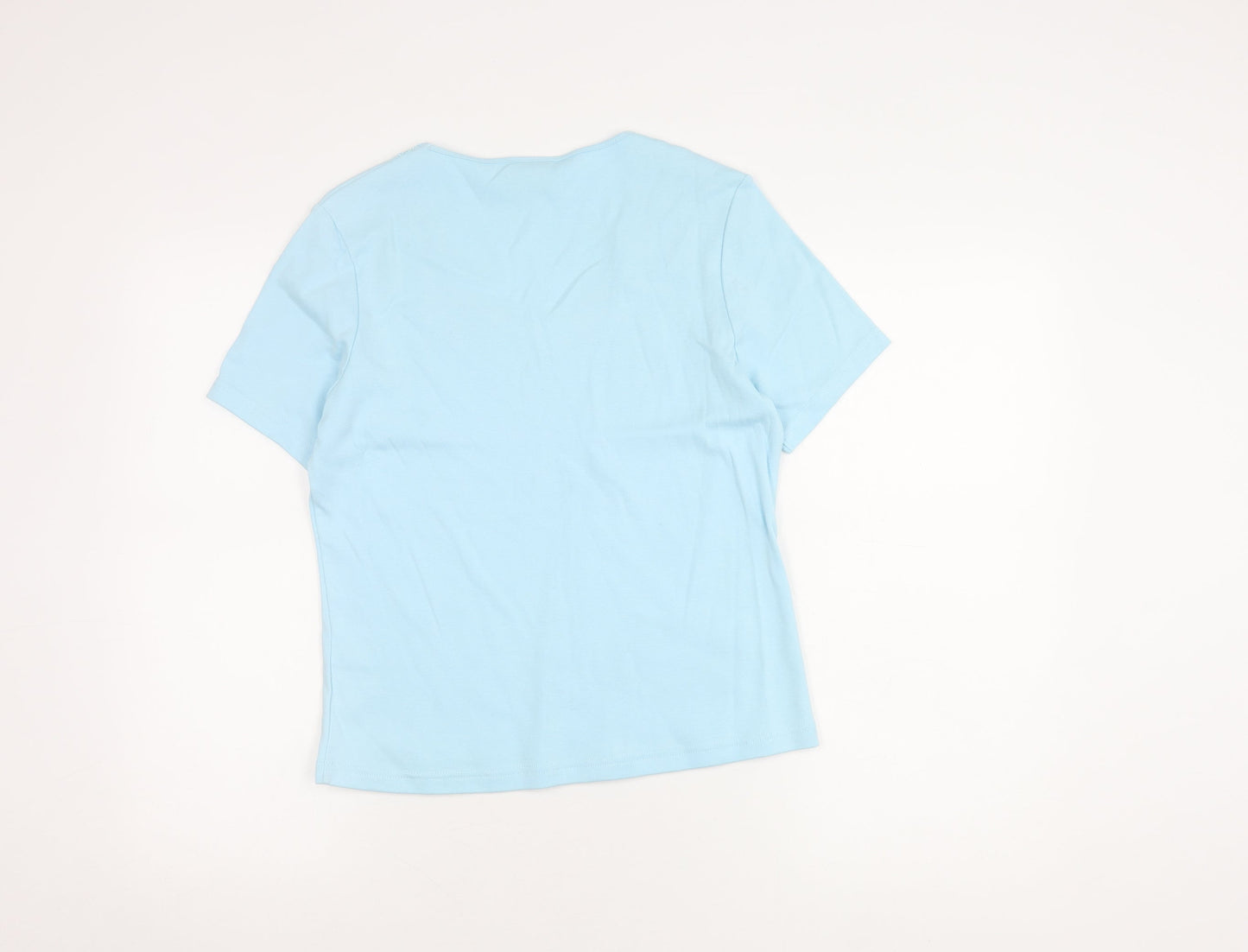 Eastex Women's Blue Cotton T-Shirt - Size 10, Embroidered