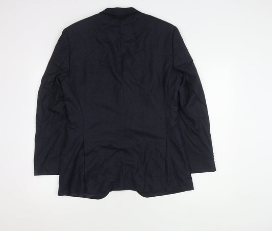 Colombo Men's Blue Wool Blazer, Size 38, Regular Fit
