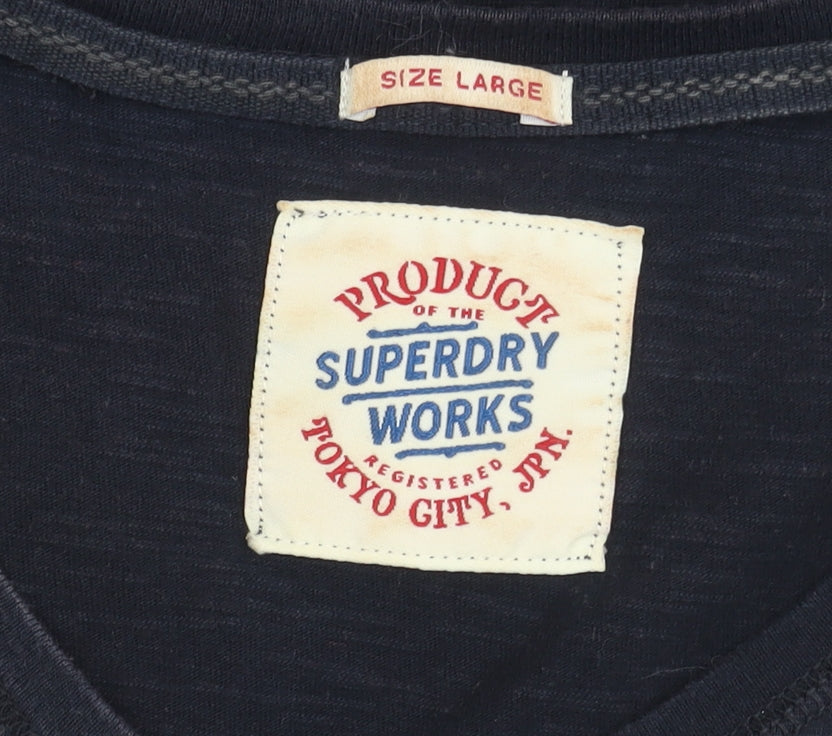 Superdry Women's Black L T-Shirt, Sleeveless, Athletic