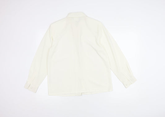 Eastex Women's White Button-Up Shirt, Size 10, Long Sleeve
