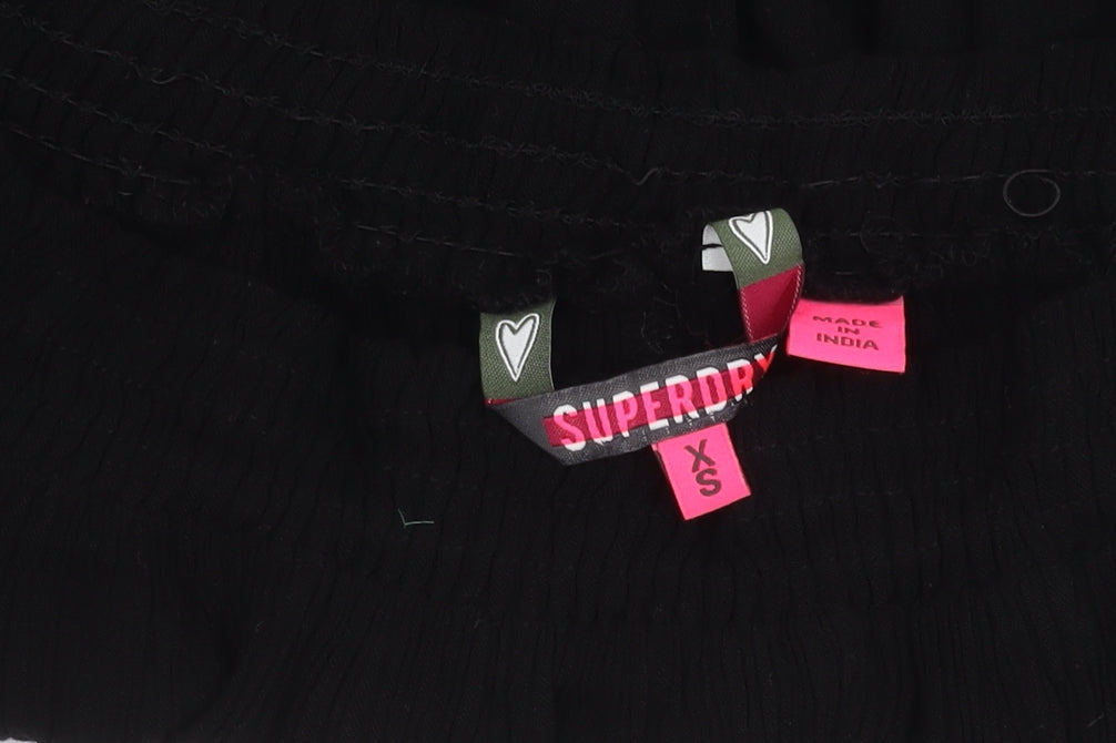 Superdry Women's Black Off Shoulder Tunic Blouse XS
