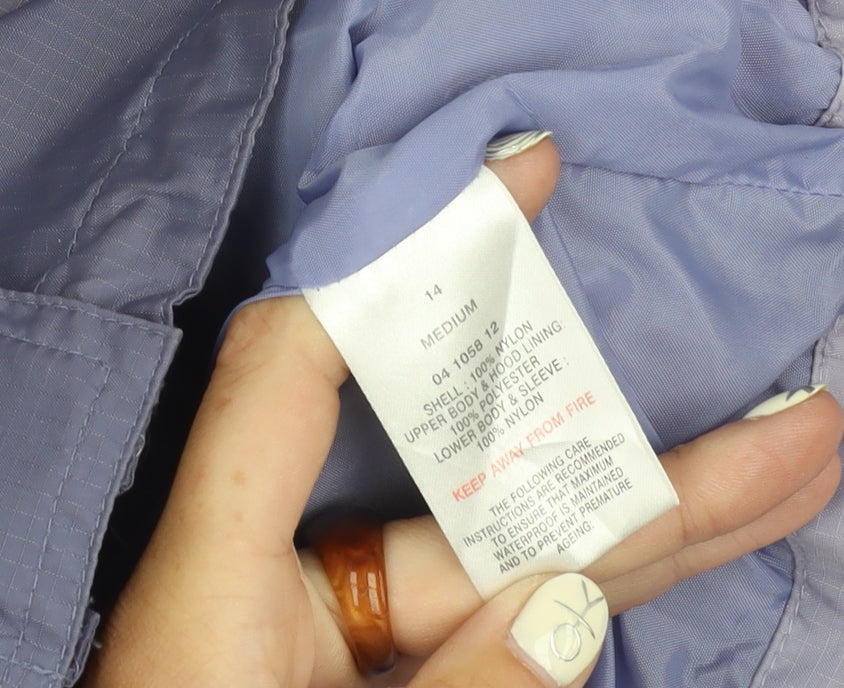 Peter Storm Women's Blue Hooded Rain Jacket Size 14
