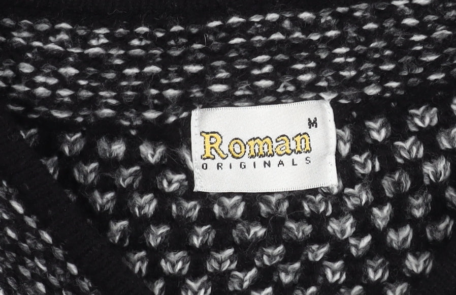 Brand and care label for Roman Originals Women's Black Cardigan Knit Long Sleeve