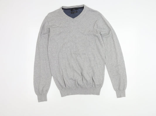 Jeff Banks Men's Grey Cotton Cashmere Pullover Jumper S