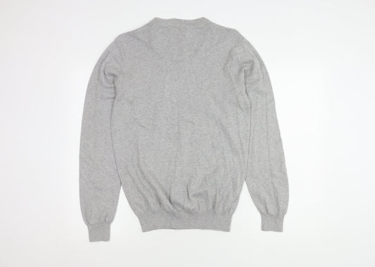 Jeff Banks Men's Grey Cotton Cashmere Pullover Jumper S