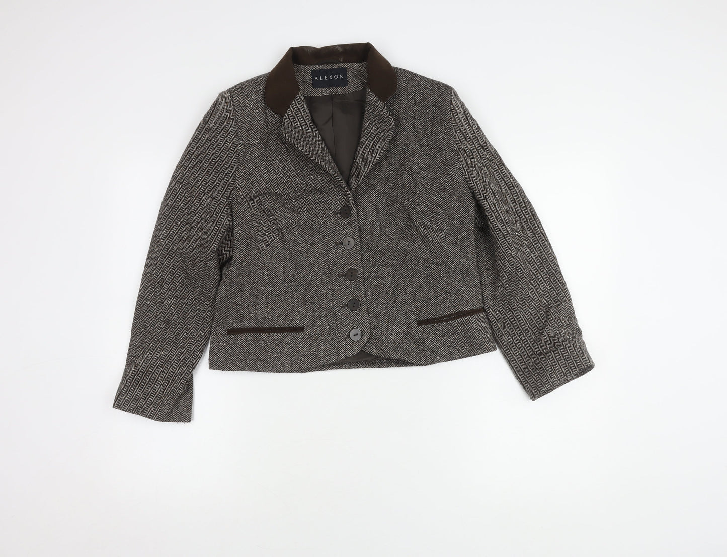 ALEXON Women's Brown Tweed Blazer, Size 10