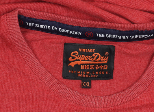 Superdry Men's Red Graphic Print Crew Neck T-Shirt 2XL
