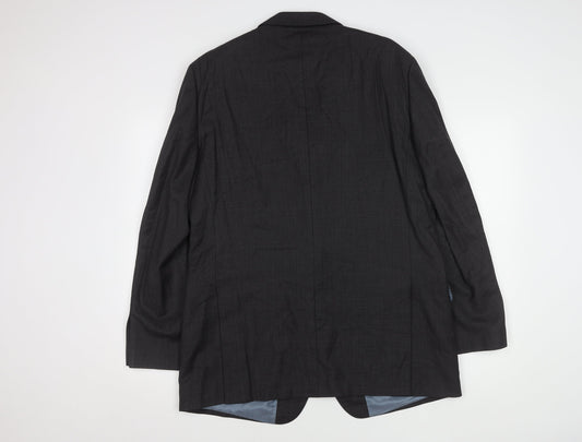 T.M. Lewin Men's Black Wool Blazer - Size 44, Business Style