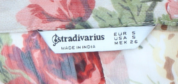 Stradivarius Women's Floral Blouse, Multicolour, Size S