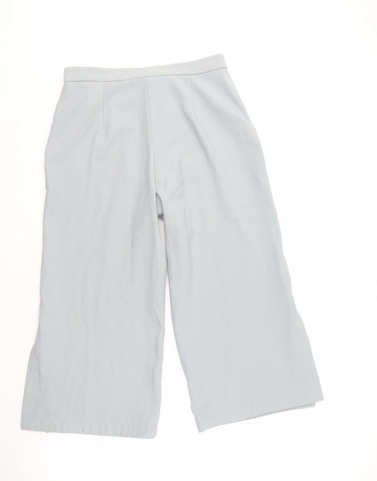 Zara Women's Blue Cropped Trousers - Medium