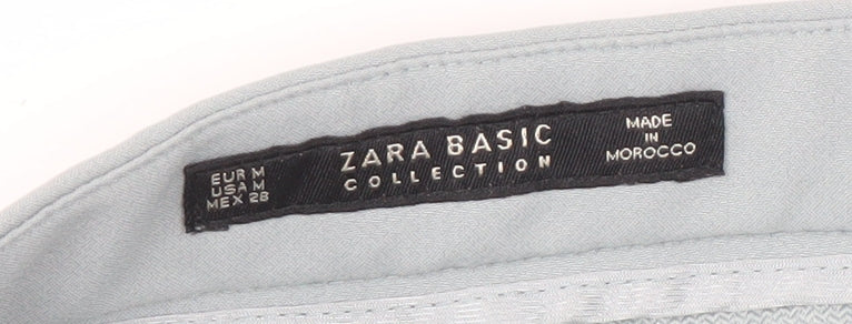 Zara Women's Blue Cropped Trousers - Medium