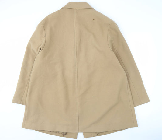 Marks and Spencer Women's Beige Wool Overcoat Size 18