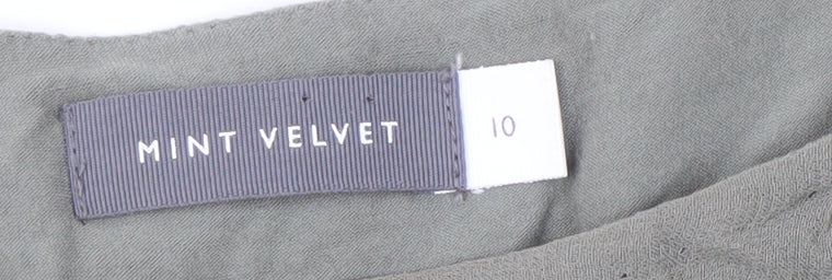 Mint Velvet Women's Green Embroidered Blouse, Size 10