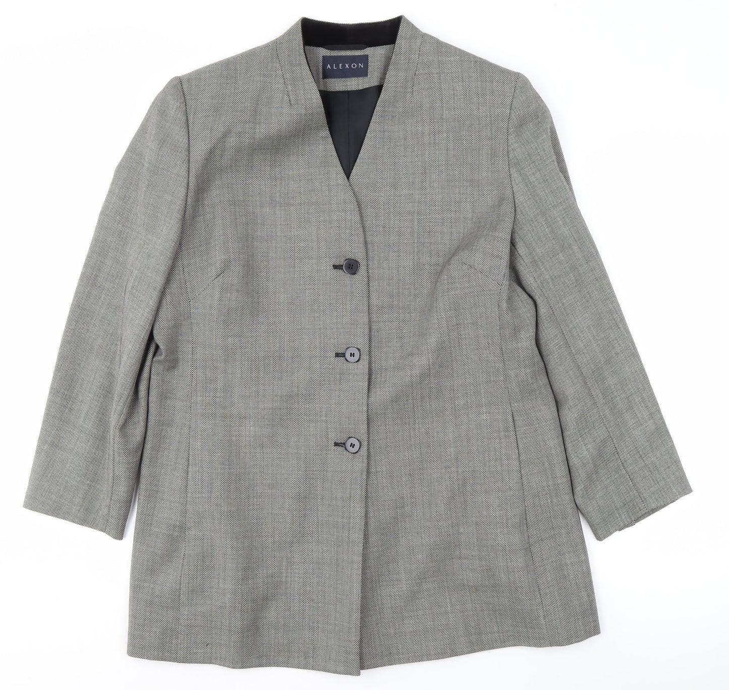 Alexon Women's Grey Suit Jacket Size 16 Wool Blend