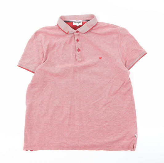 Wrangler Men's Red Polo Shirt, L, Short Sleeve, Casual