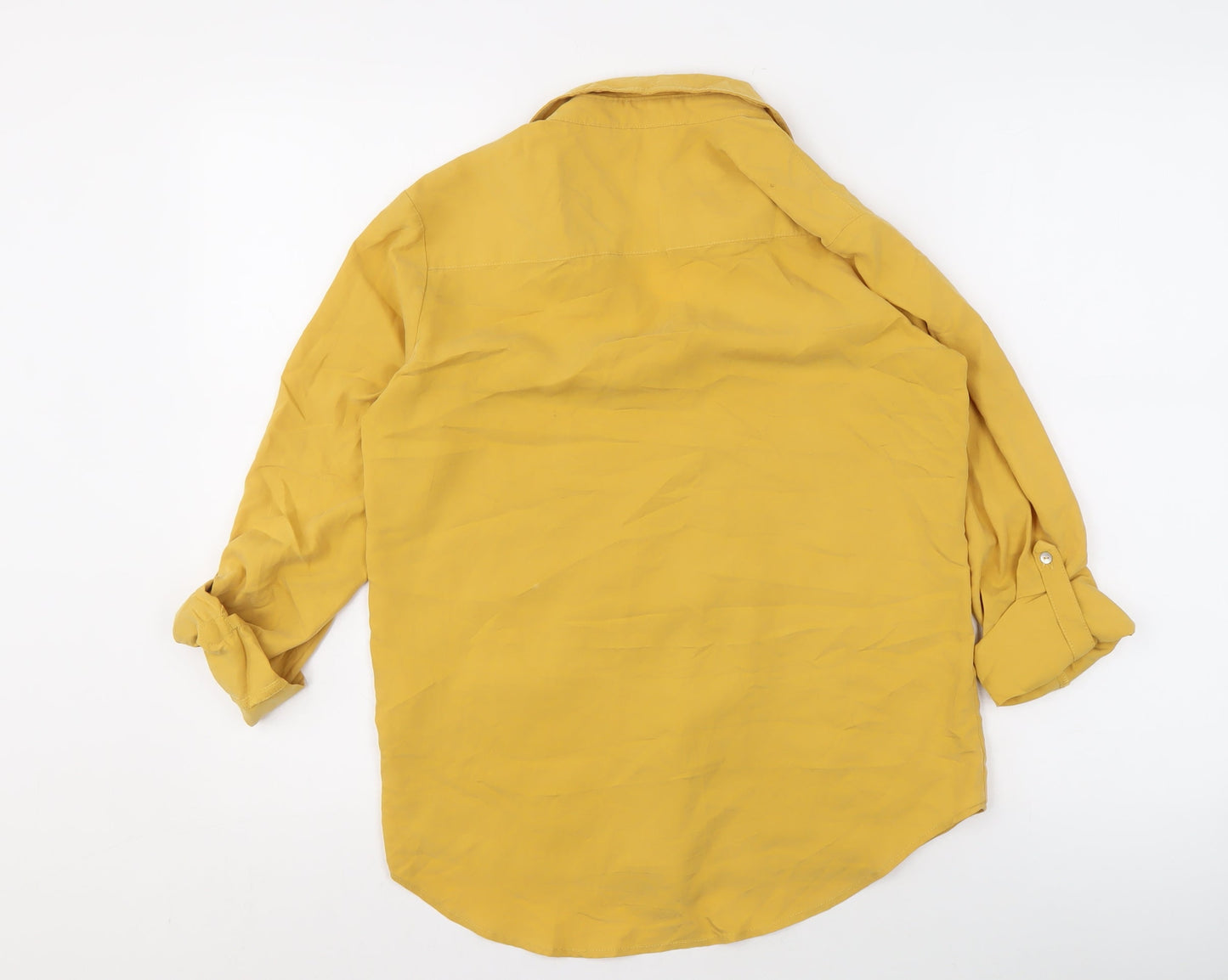 Stradivarius Women's Yellow Button-Up Shirt, Size S