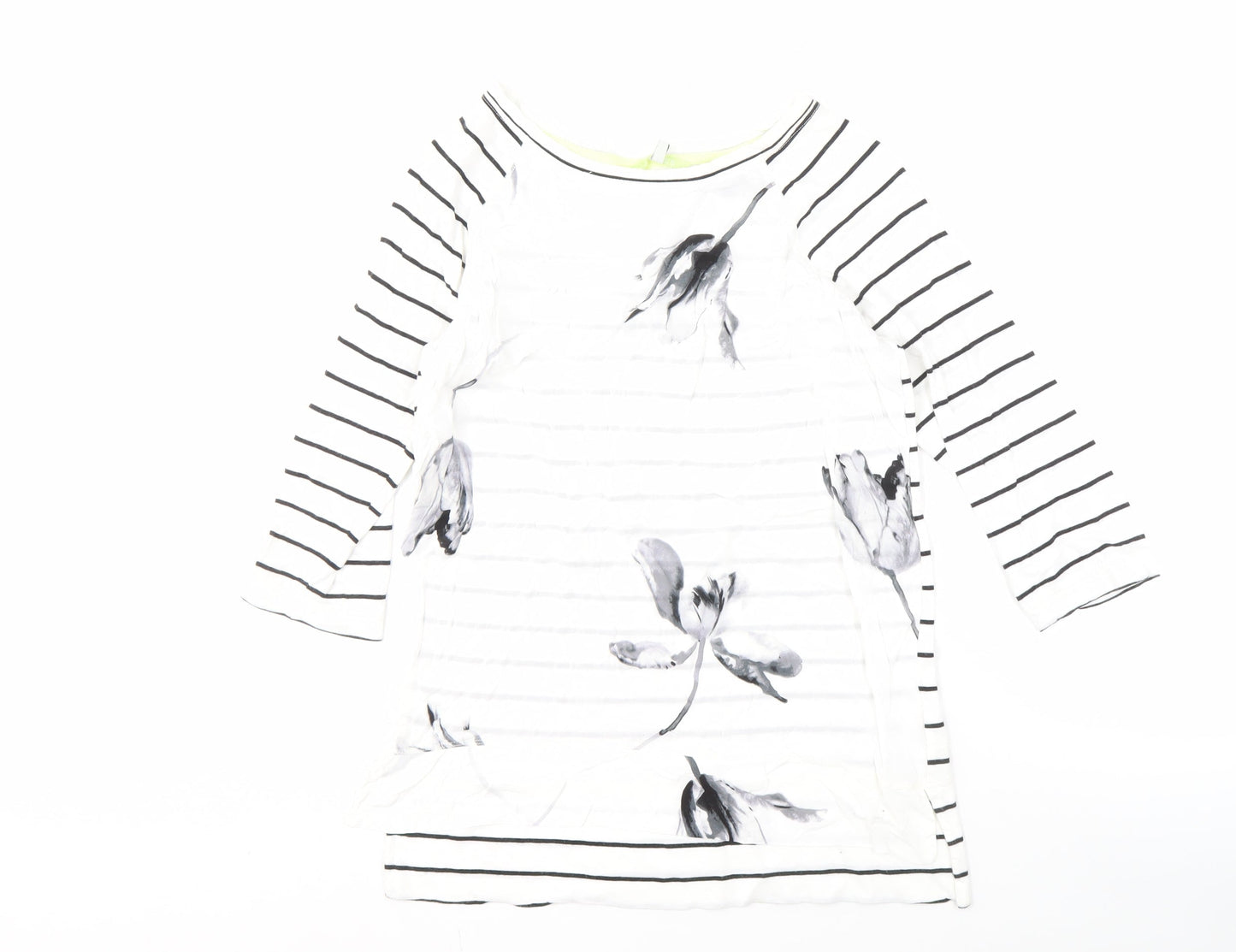 Joules Women’s White Striped Boat Neck T-Shirt, Size 10