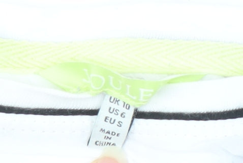 Joules Women’s White Striped Boat Neck T-Shirt, Size 10