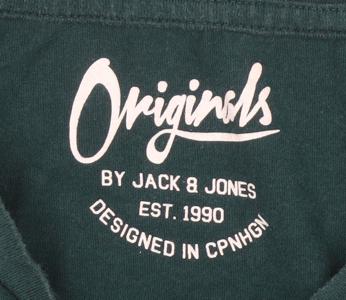 Jack & Jones Men's Green Logo T-Shirt Size M