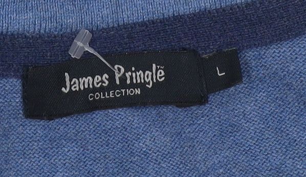 James Pringle Men's Blue Cotton V-Neck Vest L