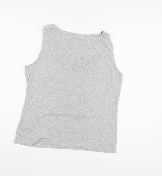 Jaeger Women's Medium Grey Cotton Tank Top, USA Theme