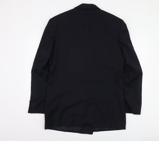 Pierre Balmain Men's Blue Wool Double-Breasted Blazer 40L
