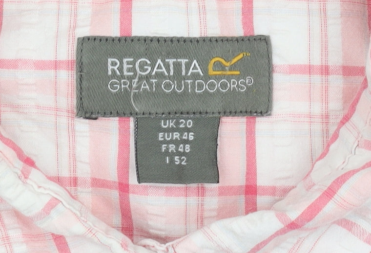 Regatta Women's Pink Plaid Button-Up Shirt Size 20