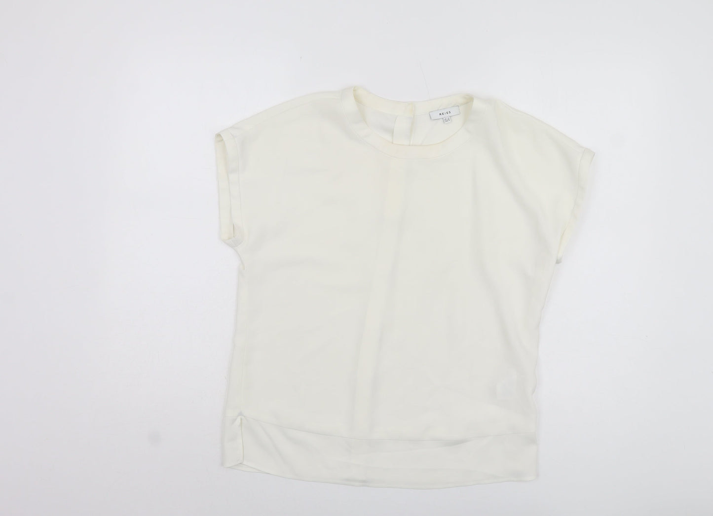 Reiss Women's White Blouse UK 8 Button Accent
