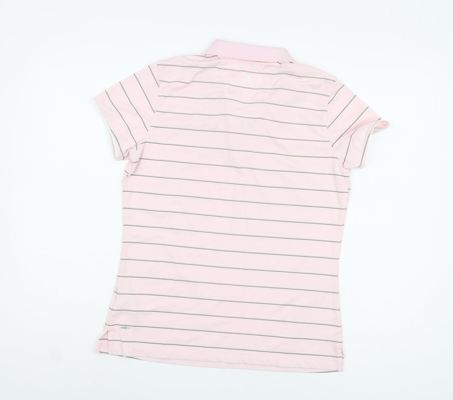 Adidas Women's Pink Striped Polo, Size 12