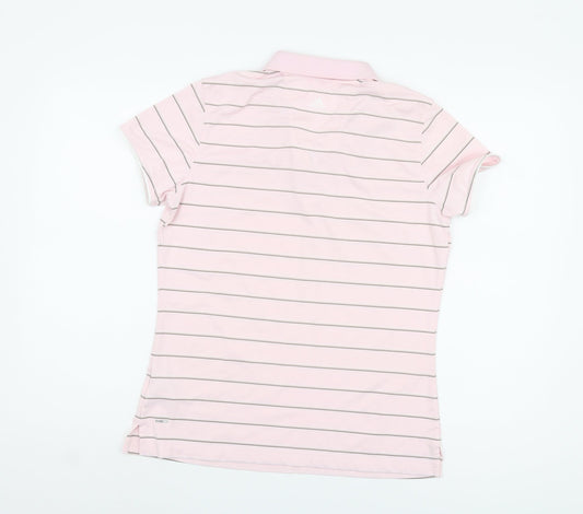 Adidas Women's Pink Striped Polo, Size 12