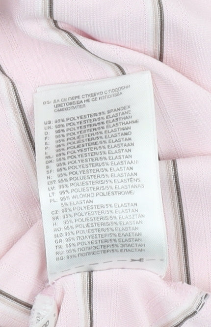 Adidas Women's Pink Striped Polo, Size 12