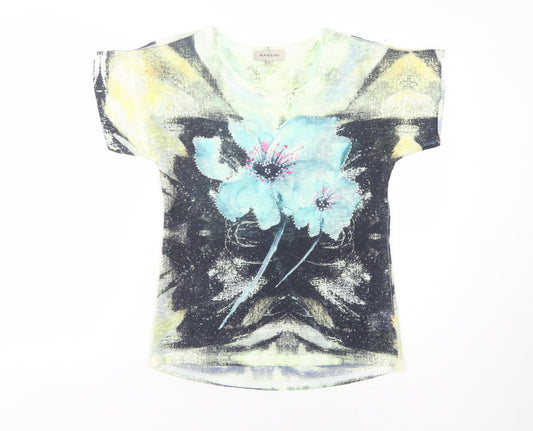 Womens UK Size S BASSINI Multicoloured Polyester T-Shirt