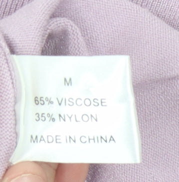 Brand and care label for Linea Women's Purple Open Front Cardigan M Long Sleeve