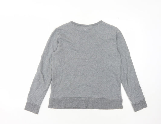 Womens UK XS Regular Calvin Klein Grey Pullover Sweatshirt