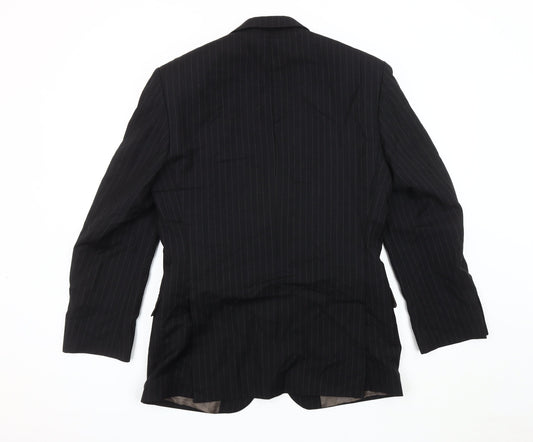 Marks and Spencer Men's Black Striped Jacket, 36R