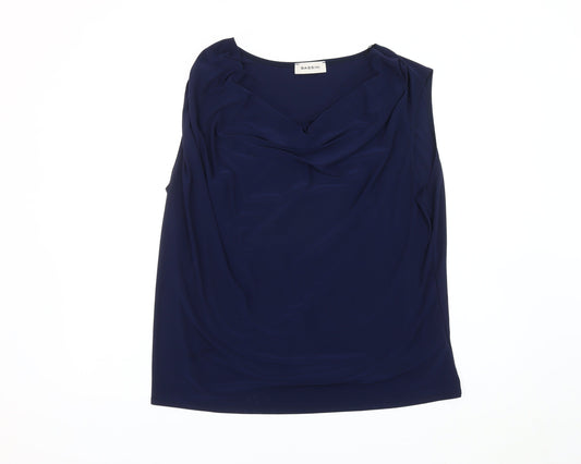 Womens UK Size 22 BASSINI Blue Polyester Blend Blouse