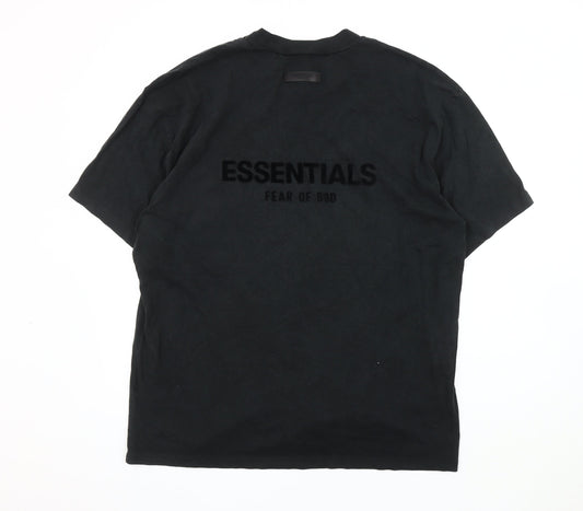 Essentials Men's Black XL T-Shirt - Logo Solid Crew Neck