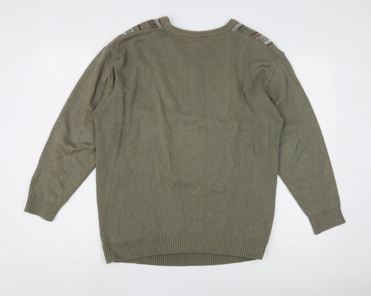 Carabou Menswear Green V-Neck Pullover Jumper M