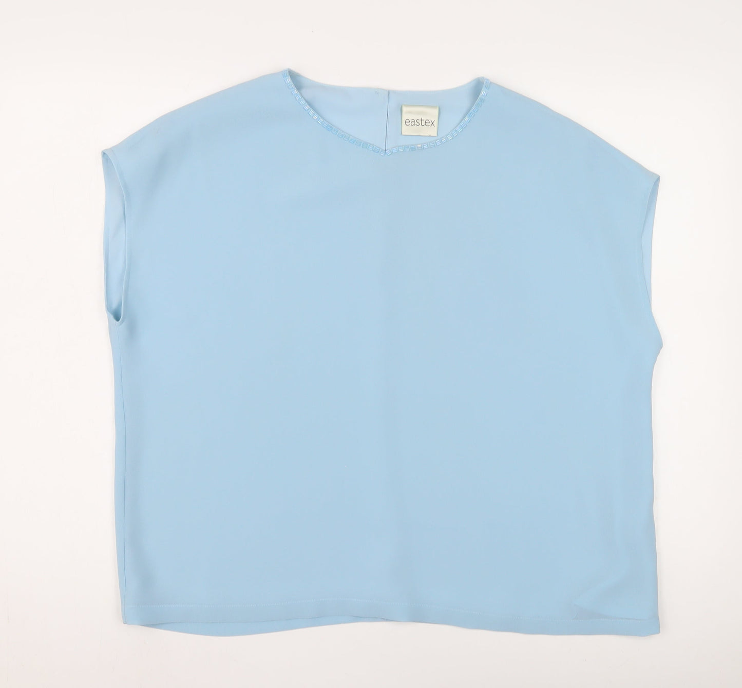 Eastex Women's Blue Beaded Sleeveless Top Size 18