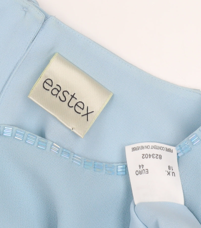 Eastex Women's Blue Beaded Sleeveless Top Size 18