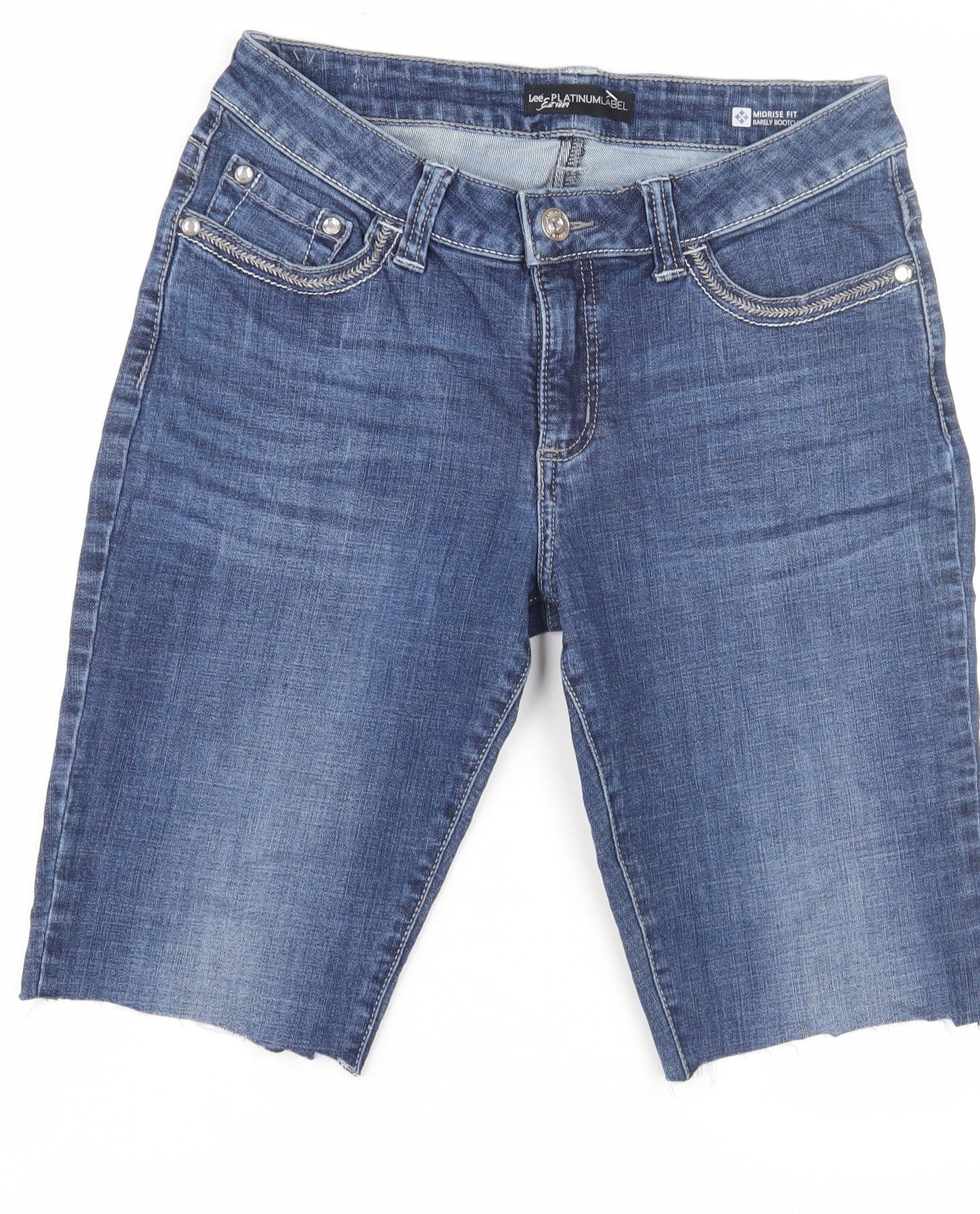 Lee Women's Blue Cut-Off Denim Shorts - Size 10