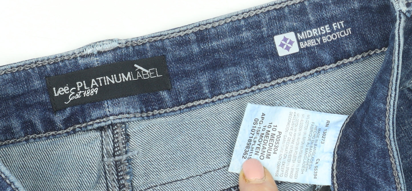 Lee Women's Blue Cut-Off Denim Shorts - Size 10