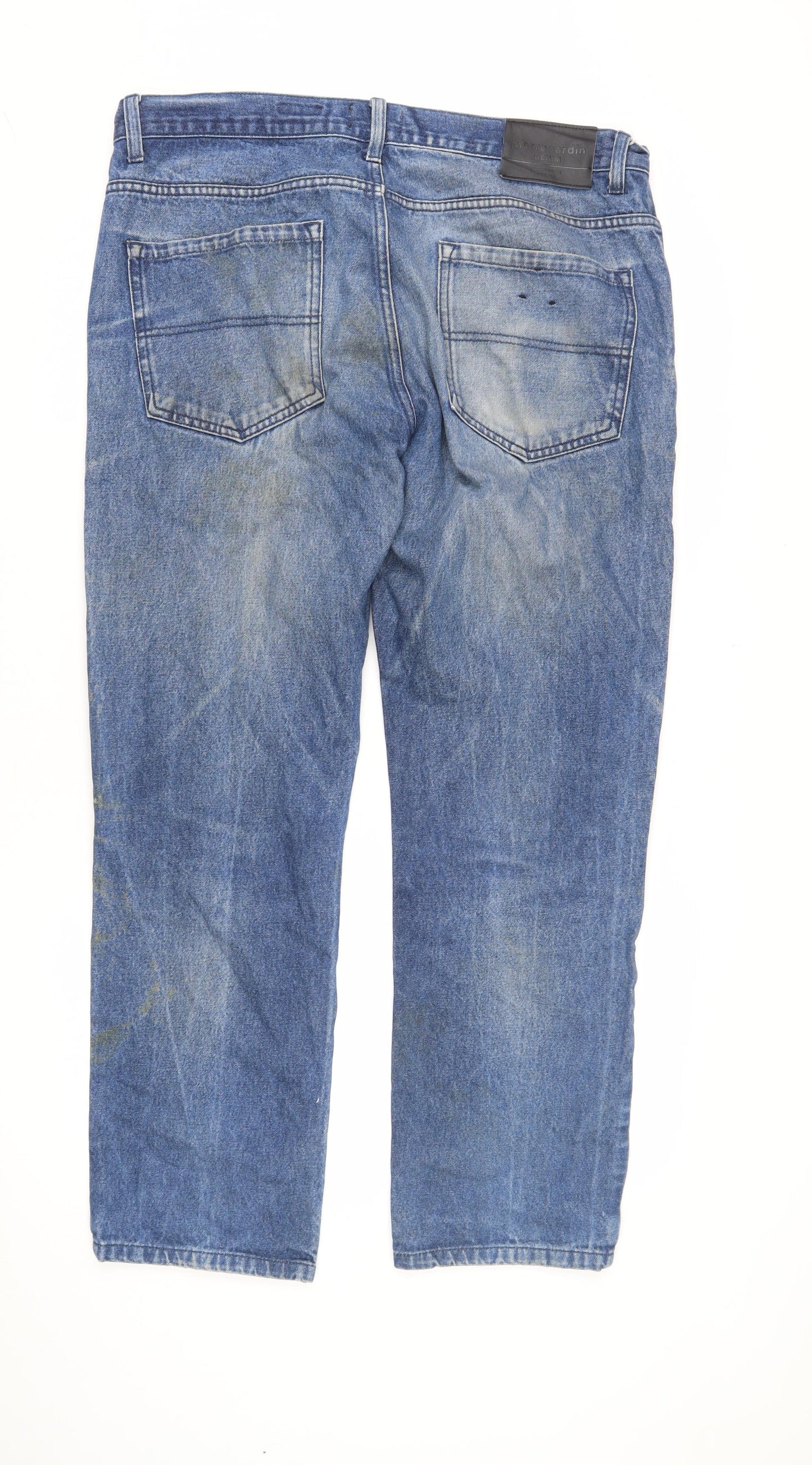 Pierre Cardin Men's Blue 33 Waist Straight Jeans
