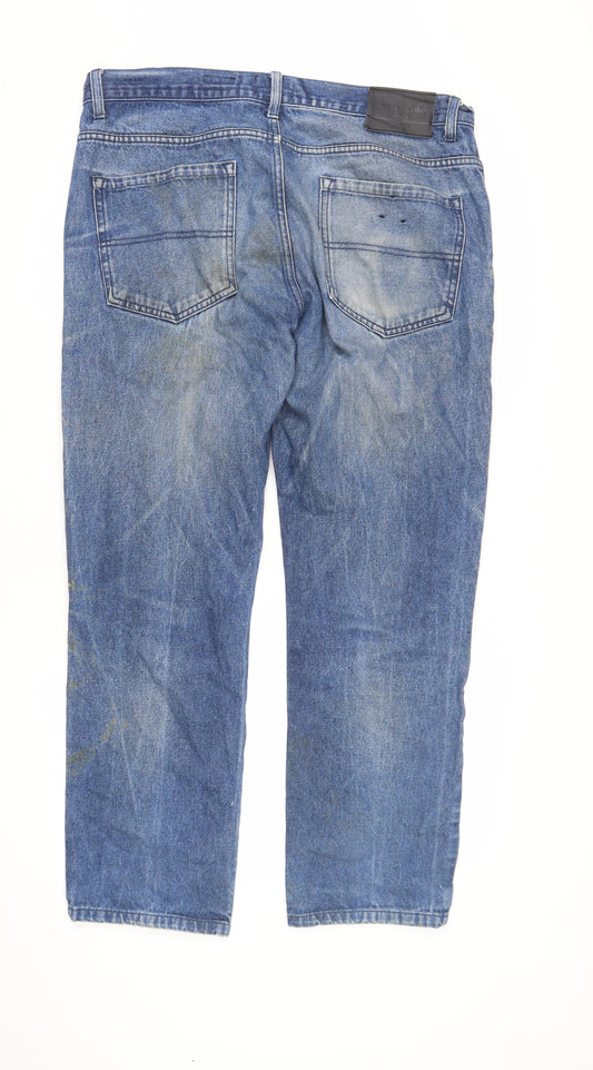 Pierre Cardin Men's Blue 33 Waist Straight Jeans