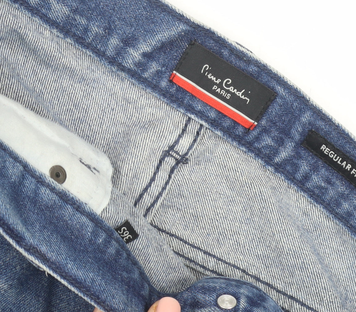 Pierre Cardin Men's Blue 33 Waist Straight Jeans