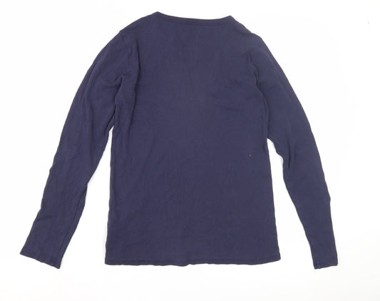 GAP Women's Blue Cotton Long Sleeve T-Shirt XS