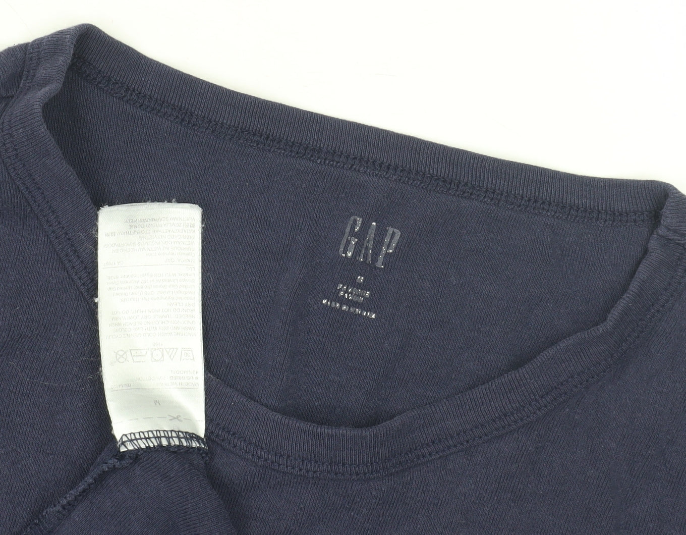 GAP Women's Blue Cotton Long Sleeve T-Shirt XS