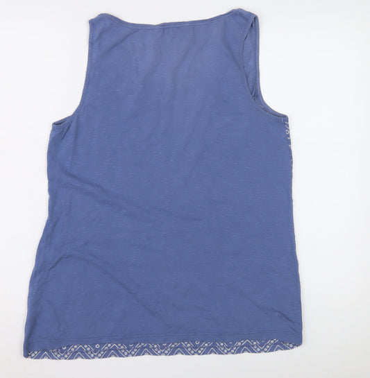 Fat Face Women's Blue Geometric Tank Top, Size 14